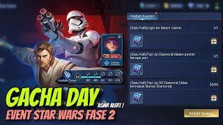 GACHA DAY ! event Star Wars fase 2 dapet skin Legend Lesley di draw ke 55 ? 🥳