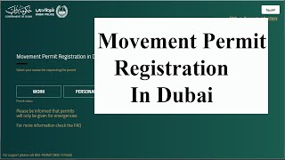 Movement Permit Registration Process In Dubai || Covid DubaiUpdates