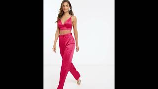 Satin trousers & top