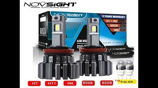 Novsight H7/H11/H4/9005/9006 Fog Light Car Lamps 80w 15000lm/Pair Bulbs For Cars 6000k