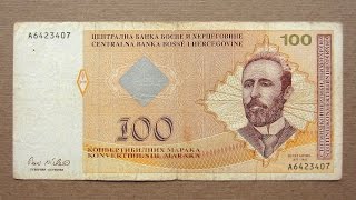 100 Bosnian Convertible Mark Banknote (Hundred Convertible Mark Bosnia and Herzegovina / 2002)