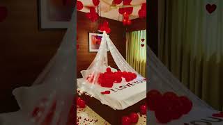 Romantic surprise Birthday setup|| Roses decoration -#balloondecoration #surprise #gift #trending