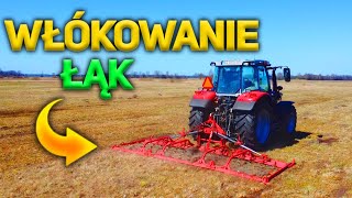 Włókowanie łąk 2022 ⛰ Kretowiska nie mają szans | 🚜 Massey Ferguson 5S + Włóka Inter-tech