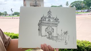 On-Site Sketching, Patuxay Victory Monument Ep26