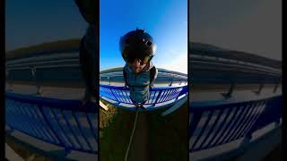 My first flip off a massive bridge #epic #base #sendit #shorts