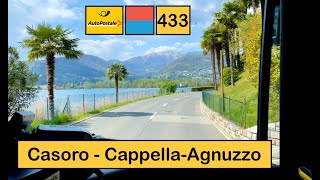 [4K] 🇨🇭 Cab Ride: AUTOPOSTALE TICINO | 433: Casoro → Cappella-Agnuzzo | Mercedes-Benz Citaro C2 LE