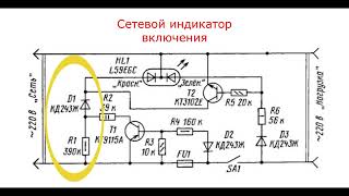 Сетевой индикатор включения