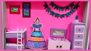 How To Make Paper Doll House 😚😚😚 | Barbie Doll House | Paper Craft | How To Make Doll House Set |