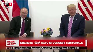 KREMLIN: FĂRĂ NATO ȘI CONCESII TERITORIALE_Știri B1TV_21 nov. 2024