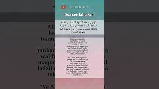 Doa setelah azan