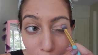 Gold,copper,grey and purple eyeshadow tutorial