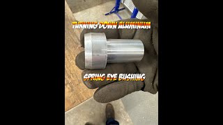 Turning down spring eye bushing on lathe