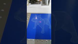 laser engraving dog on aluminum sheet #rkwood #lasercut #cncwooddesign #laser #fiberlaser