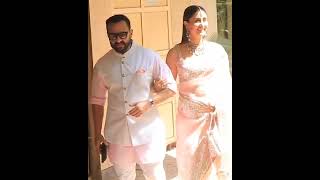 Kareena Kapoor, Saif Ali Khan twin in pink at #Ranbiraliawedding #shorts