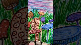 Silly/Messy Mushrooms #art #artreels #inkart #mushroomart #reels #shorts #fun #easy