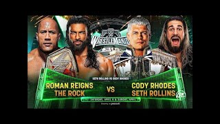 Rock & Roman Reigns Vs Cody & Seth Rollins #wwe2k23 #wrestlemania40 #romanreigns #wwe #wwe2k24