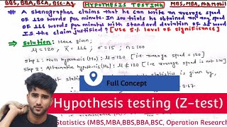 Mastering Hypothesis Testing: Z Test & T Statistics Explained