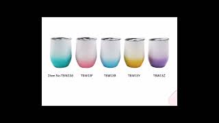 12oz/360ml Sublimation Stainless Steel Stemless Cup w/ Lid (Gradient Color )