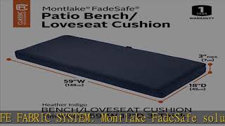 Classic Accessories Montlake FadeSafe Water-Resistant 59 x 18 x 3 Inch Outdoor Bench/Settee Cushion