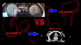 Car Speed Test Audi S8 Series vs Alfa Romeo 4C Series Acceleration