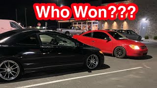 Civic vs Cobalt race!!! (4cyl vs 4cyl)