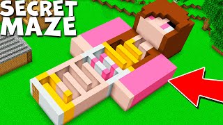 I Found a SECRET MAZE inside GIANT GIRL in MINECRAFT! What's INSIDE the SCARY MAZE