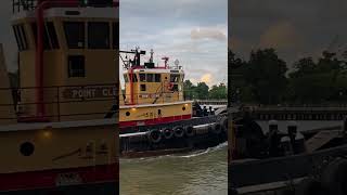 Point clear tugboat honks at us