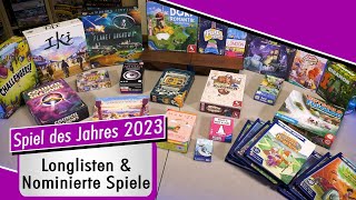 Spiel des Jahres 2023 - Longlisten und Nominierte Spiel des Jahres, Kennerspiel & Kinderspiel +