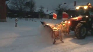 Same Explorer with RASCO Snow Plough and Spreader in Slow Motion - Winter Road Maintenance