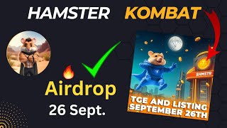 Hamster Kombat Airdrop 26 September| Hamster Kombat Airdrop Date