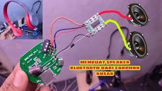 membuat speaker bluetooth dari earphone rusak/ cara membuat speaker bluetooth