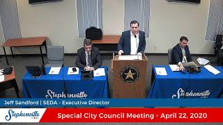 April 22, 2020 - Special City Council Meeting