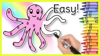 How to Draw an OCTOPUS! Kids Learning Videos