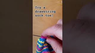 drawstring sock toe. Sock knitting tutorial #knittingtutorials #sockknitting #knitting