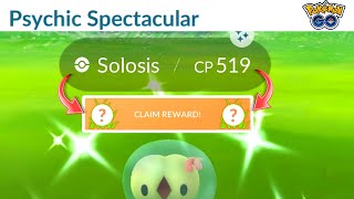 Speedrunning "Psychic Spectacular" Research For Shiny Solosis Pokemon Go