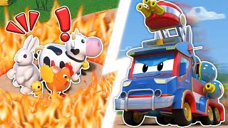 Farm Animals in Danger! Save Them Super Truck! | Educational Video | Kids Cartoon