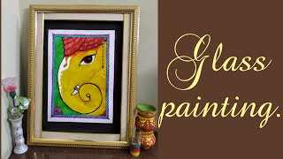 Glass painting for beginners||OHP sheet painting|| Ganpati painting