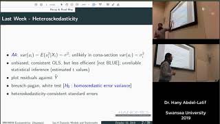 Econometrics Lecture 4: Dynamic Models and Stationarity