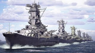 大和・改大和・超大和型戦艦による砲撃シーン