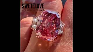 Three-stone Ruby Cushion Cut Ring