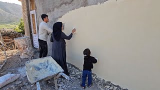 Building with Love: Mehreshad and Faiza's Journey of Wall Plastering"**