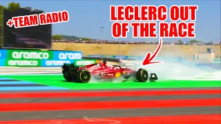 Leclerc CRASHES Out of the Race + Insane Radio - 2022 French GP Race