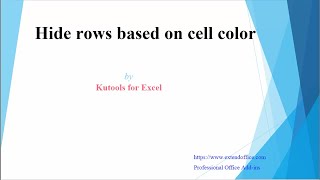 How to hide rows based on cell color in Excel using Kutools