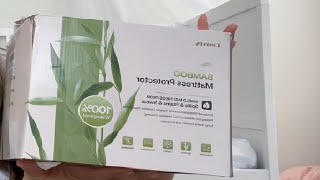 Unboxing King Waterproof Mattress Protector, Premium Viscose from Bamboo Mattress Pad Ultra Soft Bre