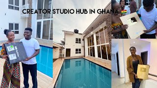 Unboxing of @WODEMAYA  1 million YOUTUBE plaque | A Tour of His Creator studio Hub in Ghana 🇬🇭