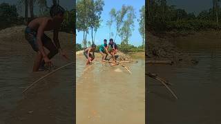 Three brothers went fishing together and suddenly saw a big fish in our net