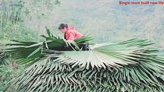 Single mother - Thatched roof for the bamboo house of a single mother and her child