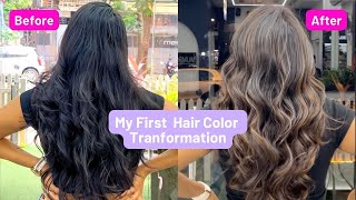 MY FIRST Global Hair Color + Highlight Experience!🥹 Brown Hair Color on DUSKY skin!