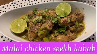 Chicken Malai seekh ka￼bab | chicken seekh kabab Malai masala | Shama kitchen Urdu - hindi ￼