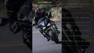 Price comparison - Kawasaki Ninja 500 vs Aprilla RS 457 vs KTM RC 390 vs Yamaha YZF R3